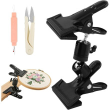 Portable Metal Embroidery Hoop Holder, 360 Rotatable Adjustable Embroidery Stand, for CrossStitch & Needlepoint