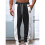 Men'S Color Block Side Stripe Drawstring Straight Athletic Pants Black XXL 3