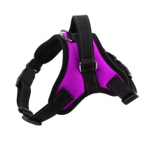 (Purple,M)Dog Vest Harness Adjustable Chest Straps Anti Pull Outdoor Pet Supplies Walks