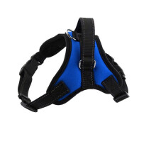 (Blue,L)Dog Vest Harness Adjustable Chest Straps Anti Pull Outdoor Pet Supplies Walks