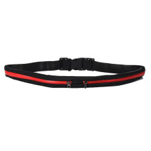 (Red-Two Pocket)Laufen Gürteltasche Tasche Pack Handy Schlüssel Training Radfahren Yoga Hüfttasche Etui