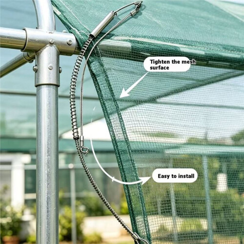 Double-Headed Chain Spring Buffer Steel Wire Rope, Fruit Tree Branch Pulling Shade Net Fence Tensioning and Fixing Cable 1