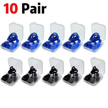 (10 Pair Mixed 02) 1-10Pairs Reusable Silicone Earplugs Swimming Waterproof Ear Plugs Case