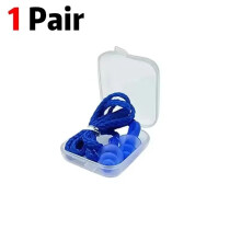 (1 Pair Blue) 1-10Pairs Reusable Silicone Earplugs Swimming Waterproof Ear Plugs Case