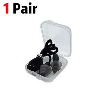 (1 Pair Black) 1-10Pairs Reusable Silicone Earplugs Swimming Waterproof Ear Plugs Case