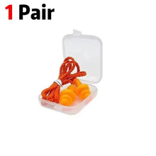 (1 Pair Orange) 1-10Pairs Reusable Silicone Earplugs Swimming Waterproof Ear Plugs Case