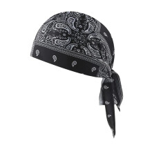 (Black) Cooling Helmet Liner Sweat Wicking Skull Cap Do Rag Motorcycle Hard Hat