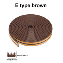 (E brown / 5M (16.4ft)) Door Window Weather Seal Strip Self Adhesive Rubber 5M/10M Draught Excluder