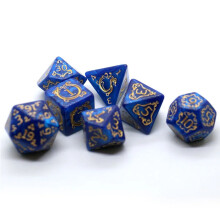 (bluw) 7Pcs DND Dice Set Polyhedral D4 D6 D8 D10 D12 D20 Dragon Pattern