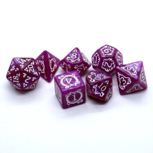 (pink) 7Pcs DND Dice Set Polyhedral D4 D6 D8 D10 D12 D20 Dragon Pattern