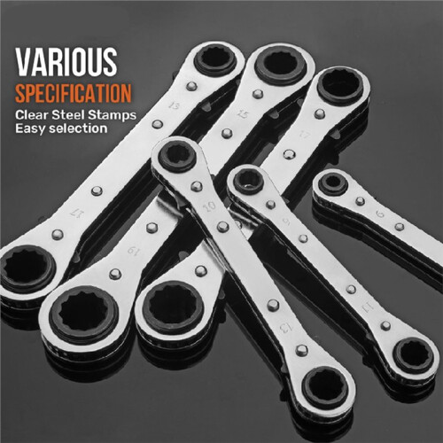 4-in-1 Quad-Size Ratchet Wrench Multi- Adjustable Socket Spanner Professional CR-V Steel Hand Tool 9-12 2