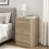 Homcom HOMCOM Modern 3 Drawers Side Table, Bedside Table with Wood Effect, Oak 1
