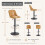 (Camel, Set of 2) PU Bar Stools, Adjustable Swivel Breakfast Bar Chairs 3
