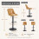 (Camel, Set of 4) PU Bar Stools, Adjustable Swivel Breakfast Bar Chairs 3