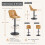 (Camel, Set of 6) PU Bar Stools, Adjustable Swivel Breakfast Bar Chairs 3