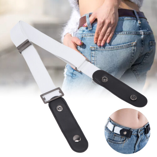 Damen Gürtel Weiß spurlos Webgürtel 64-98cm