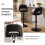 (Black, Set of 4) PU Bar Stools, Adjustable Swivel Breakfast Bar Chairs with Open Backrest 4