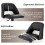(Black, Set of 4) PU Bar Stools, Adjustable Swivel Breakfast Bar Chairs with Open Backrest 5