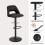 (Black, Set of 4) PU Bar Stools, Adjustable Swivel Breakfast Bar Chairs with Open Backrest 6