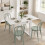 Homcom HOMCOM Modern Folding Dining Table for 4 Under-Table Storage 140cm White 9