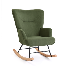 (Green) Rocking Chair, Upholstered Comfort Lounge Chair - GOEURVANT