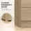Homcom HOMCOM Modern 3 Drawers Side Table, Bedside Table with Wood Effect, Oak 7