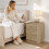 Homcom HOMCOM Modern 3 Drawers Side Table, Bedside Table with Wood Effect, Oak 8