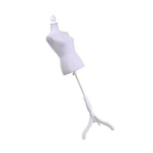 Female Mannequin Torso with Tripod Stand, White Dress Form for Clothing Display and Retail Use