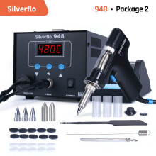 Silverflo Station de dessoudage 948, Pistolet à étain 90W avec pompe à vide pour réparation de puces IC