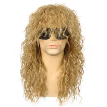 Blonde 80s Rock Star Wig Long Curly Heavy Metal Style for Punk Concert Costume