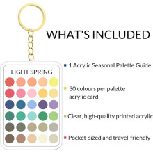 12pcs Clear Acrylic Seasonal Color Analysis Swatches Keychain - Personal Color Palette Tool for Fashion Enthusiasts