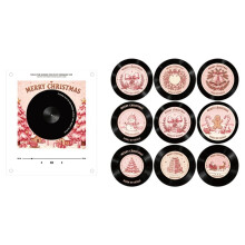 Magnetic Vinyl Music Player Fridge Magnet 9 NFC Discs Personalized Audio LED Retro Design Christmas Music Decor