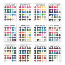 12pcs Clear Acrylic Seasonal Color Analysis Swatches Keychain - Personal Color Palette Tool for Fashion Enthusiasts