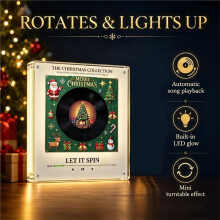 Magnetic Vinyl Player for Fridge Christmas Music Box with 9 NFC Discs Minirecord Player Magnet for Refrigerator Decor