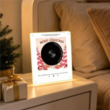 Magnetic Vinyl Music Player Fridge Magnet 9 NFC Discs Personalized Audio LED Retro Design Christmas Music Decor