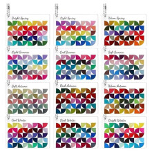 12 Seasons Color Analysis Palette Keychain -Personal Seasonal Color Analysis Tool, Seasonal Color Card for Makeup