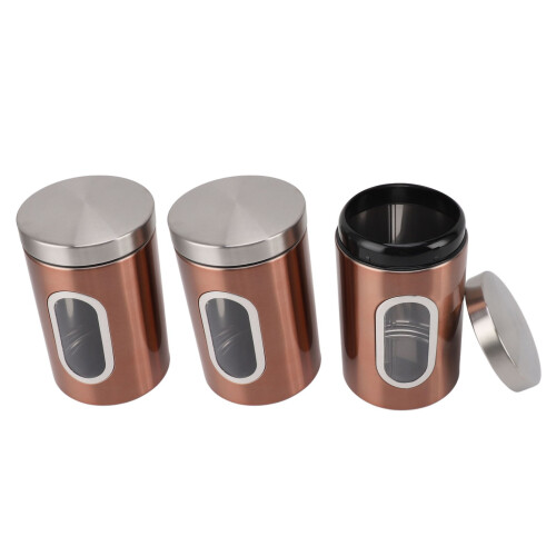 3 Stück Kaffeebehälter Edelstahl Bronze luftdicht