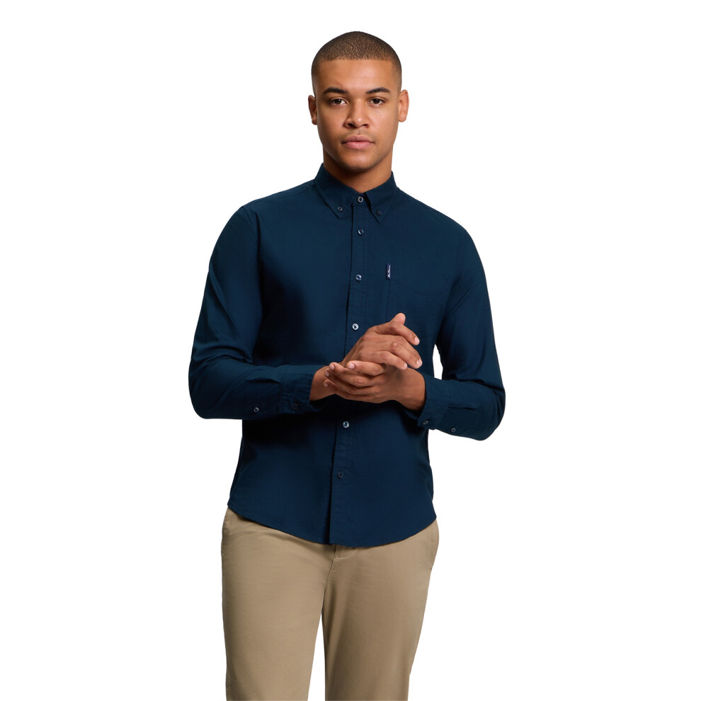 Ben Sherman (M, Dark Navy) Mens Signature Oxford Long Sleeve Shirt - Image 2
