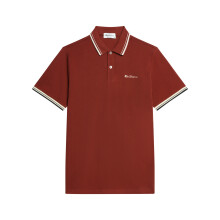 (L, Sienna) Ben Sherman Mens Signature Pique Short Sleeve Polo Shirt