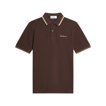 (XL, Chestnut) Ben Sherman Mens Signature Pique Short Sleeve Polo Shirt