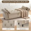 (Brown) Velvet Fabric Storage Sofa Bench Footstool 5