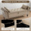 (Brown) Velvet Fabric Storage Sofa Bench Footstool 9