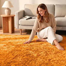 (Yellow Ochre, 200 x 290 cm (6ft 7" x 9ft 6")) Shaggy Thick Large Rugs Living Room Area Outdoor Indoor Non Slip Kitchen Runner Rugs