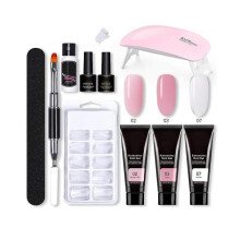 Nail Gel Set Gel Builder Nail Set with Extension Gel Nail Extension Forms Nail Lamp Nail File for Nail Manicure Beginner Starter Set