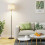 (Flaxen)60" Floor Lamp Remote Control, Linen Shade 1