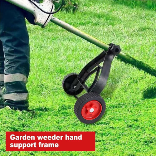 String Trimmer Wheel Attachment Mower Auxiliary Wheel Push Behind Weed Trimmer Adjustable Support Wheel for Grass Cutter 2