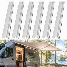 Misvayli 6 Pack Campervan Awning Rail C Channel, 55cm Aluminium Awning Track for 5-9mm Piping, Caravan Motorhome Canopy Accessories