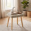(Sable) GOEURVANT Fabric Footstool Ottoman with Solid Wood Legs 1