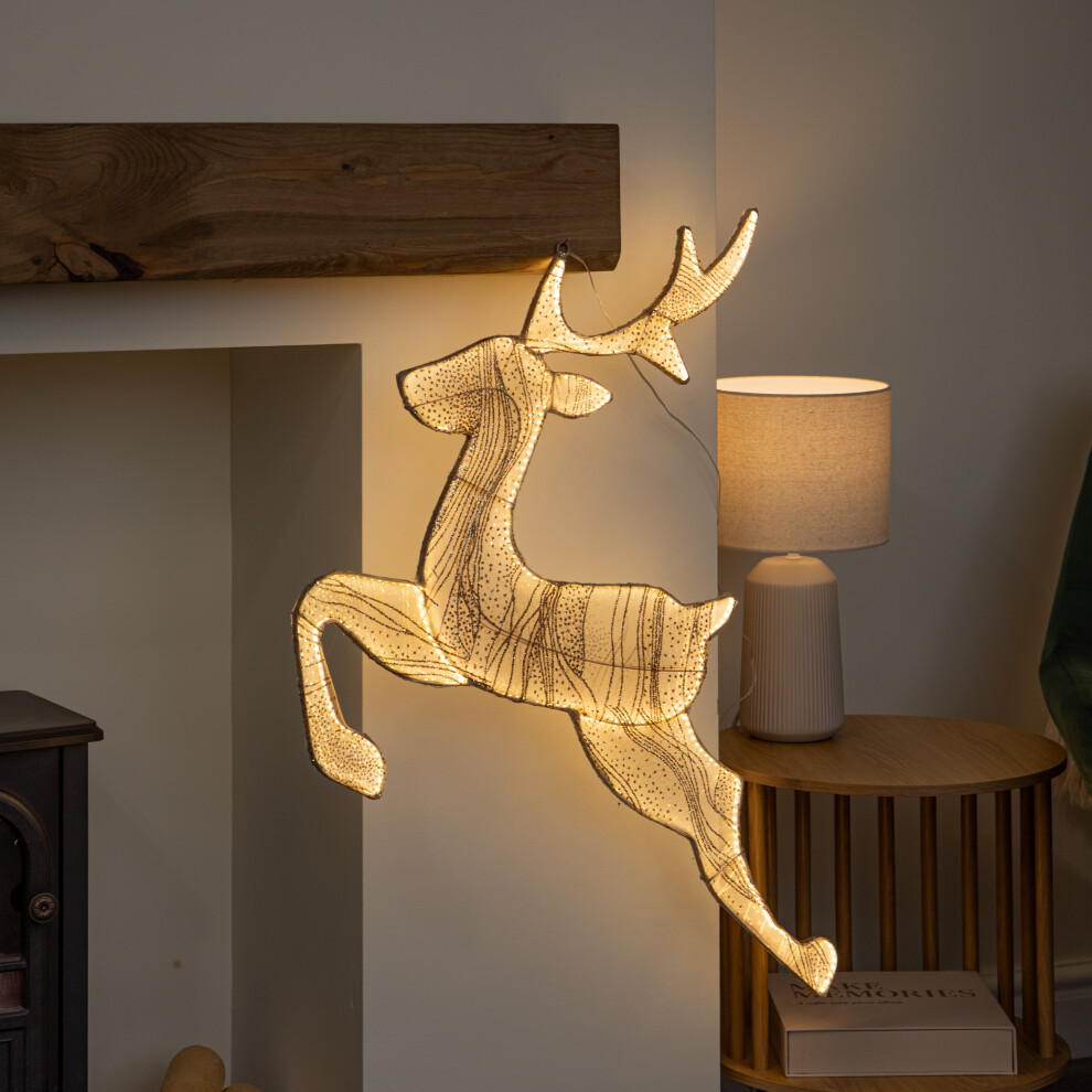 B&Q - 71Cm Light Up Gold Aura Leaping Christmas Reindeer With Leds - Image 3