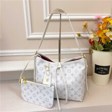 (White 1, 29*25*10) Retro printed tote bag for women large capacity drawstring bag